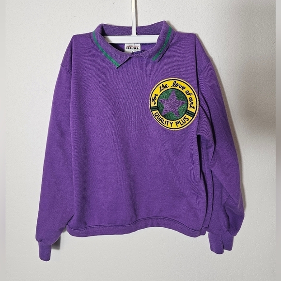 Our Girl Other - Vintage Purple Girls Sweatshirt with Embroidered Patch Little Girls Size 7